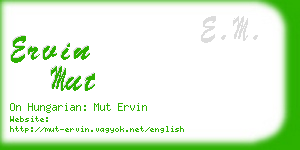 ervin mut business card